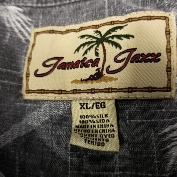 Jamaica Jaxx 100% Silk Palm Tree Short Sleeve Button Down Hawaiian Shirt Mens XL - Picture 4 of 4